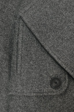 DOUBLE-BREASTED COAT WITH BELT AND LOOPS