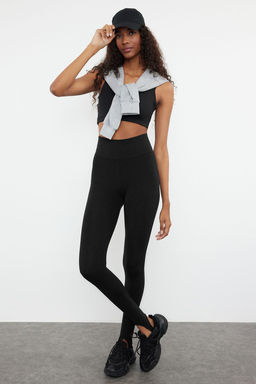 TRENDYOLMILLA Siyah F?rcal? Soft Kumas Fuzo Tam Boy Yoga Orme Spor Tayt THMAW25TY00009  фото 12