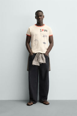 RIB T-SHIRT WITH CONTRAST HEART - Zara фото 9