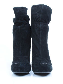 02-002-501/1/21 BLACK Полусапоги женские (натуральная замша,байка) - Фабричный китай фото 9