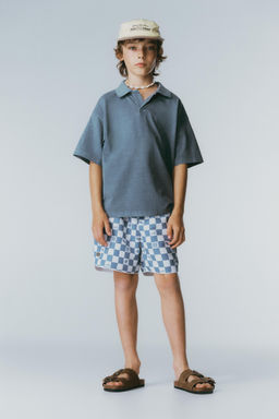 POLO EFECTO LAVADO / Azul