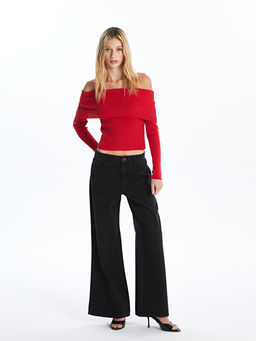 Wideleg Kad?n Jean Pantolon