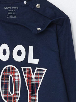 Bisiklet Yaka Uzun Kollu Bask?l? Erkek Bebek Ti??rt - Waikiki фото 2