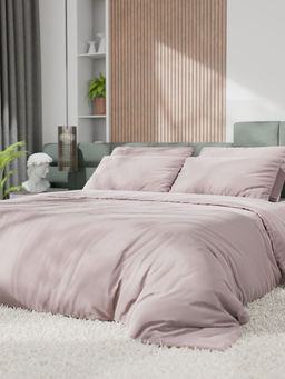 Постельное бельё евро «Этель», тенсель, пудра