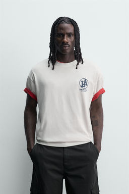 CAMISETA RELAXED FIT ESTAMPADOS LAVADOS / Blanco