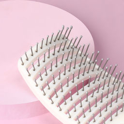 Расчёска массажная, с магнитом, прорезиненная ручка, 7.5×25.5 (±1) см, серая