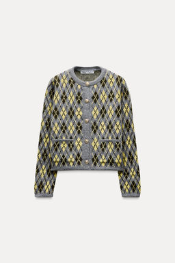 ARGYLE KNIT CARDIGAN - Zara фото 6