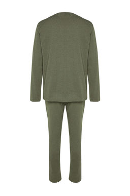 TRENDYOL MAN Lacivert Regular Fit Bask?l? Orme Pijama Tak?m? TMNAW24PT00005 - Trendyolmilla фото 24