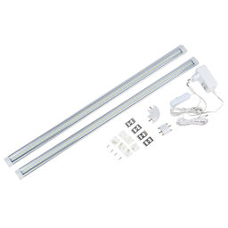 ULM-F45-2x6W/4500K IP20 SILVER Светильники светодиодные для мебели, набор из 2-х шт. Механический выключатель. 600*25*8мм. 2*500Lm. ТМ Uniel