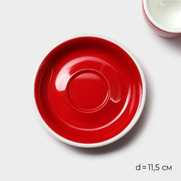 Кофейная пара Magistro Coffee time, чашка 80 мл, блюдце d=11.5 см, фарфор, красная