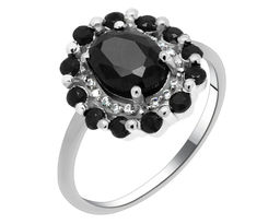 Кольцо из серебра сапфир корунд, Снежана