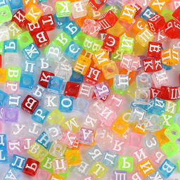 Бусина Hobbius пластик ABFC 6 мм 5 х 100 г 5 г №01 алфавитный коктейль цветной