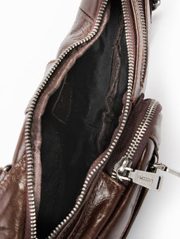 LACCOMA сумка VIN96612-коричневый натуральная кожа хлопок  фото 4