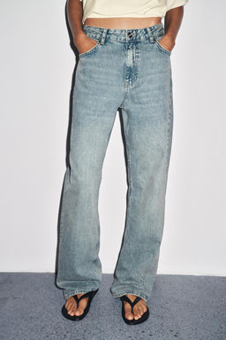 ZW COLLECTION RELAXED MID-WAIST JEANS - Zara фото 8