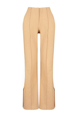 Camel Premium Straight/Duz Kesim Keten Dokuma Pantolon TWOSS24PL00079 - Trendyolmilla фото 8