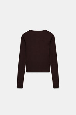 CAMISETA MANGA LARGA / Marr?n - Zara фото 7