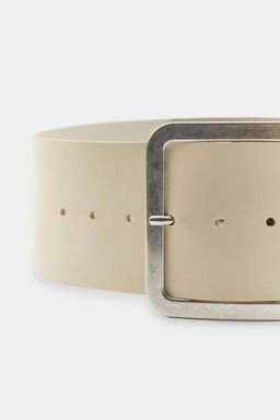 CINTUR?N PIEL 100% MAXI HEBILLA / Crudo - Zara фото 2