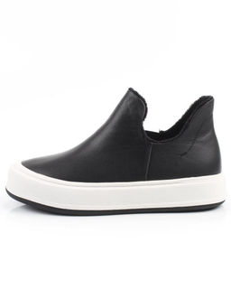 01-XKL24-068R BLACK Ботинки демисезонные женские (натуральная кожа, байка)