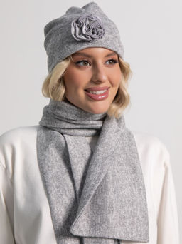 Комплект шапка и шарф (серый) КШШ01-50М