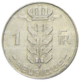 1 франк 1979 года Бельгия  Надпись на французском (BELGIQUE)