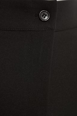 Siyah Ispanyol Paca Flare Bootcut Dokuma Kumas Pantolon TWOAW20PL0576