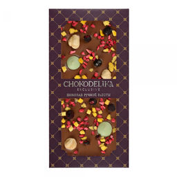 Шоколад молочный с украшением Манго, фундук, лайм 80 гр