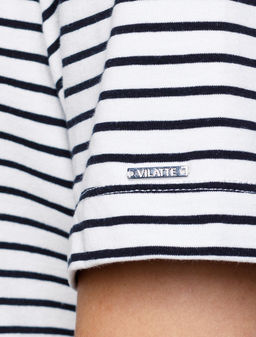 Футболка из эластичного хлопка с принтом-нашивкой - Vilatte фото 5