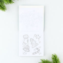 Подарочный набор новогодний, блокнот-раскраска и восковые мелки «С новым годом»