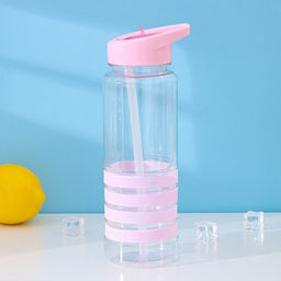 Бутылка для воды Доляна «Спорт», с трубочкой, 700 мл, 23.5×7.5×8.5 см, пластик, МИКС