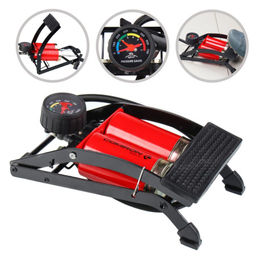 Насос ножной с манометром COMIRON FUJIN 2, стальной корпус, два поршня 55*110мм., вес 1,2 кг. /уп 10/