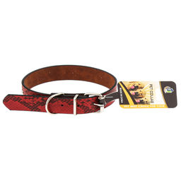 Пэт тойс (Pet toys) Ошейник для собаки Рептилия 2,4х51см, металлическая застежка, под кожу, металл декор, на картоне, цвета в ассортименте: бордовый, синий, черный, черно-белый (Китай) фото 2