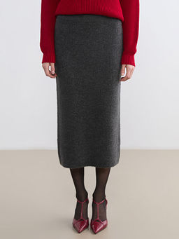 Beli Lastikli Fitilli Triko Etek