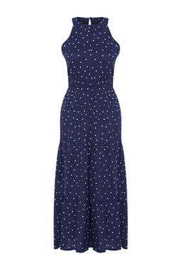 Siyah Soyut Desenli A Kesim Halter Yaka Maxi Dokuma Elbise TWOSS24EL01025 - Trendyolmilla фото 13
