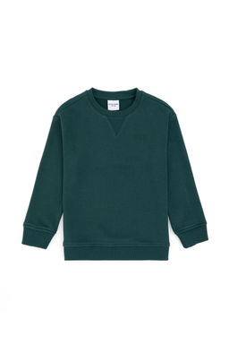 Темно-зеленый базовый свитшот для мальчика Неожиданная скидка в корзине