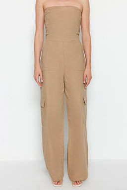 Camel Kargo Cepli Straplez Yaka Maxi Dokuma Tulum TWOSS23TU00192
