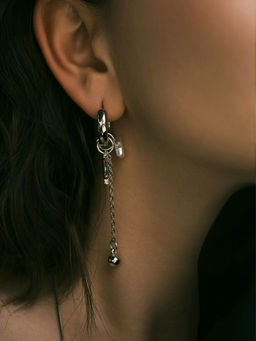 Серьги со съёмным элементом «Трансформер» птица, белые в серебре