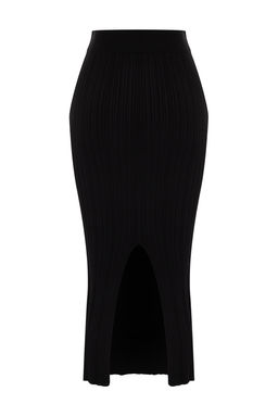 Siyah Midi Triko Premium Iplik/ Ozel Iplik Etek TWOSS24ET00042