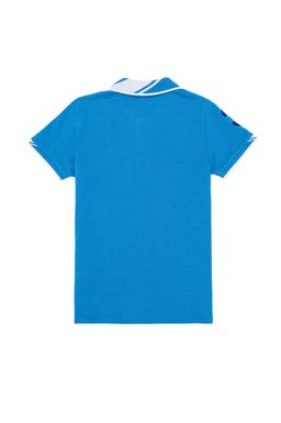 Кобальтовая футболка с воротником поло для мальчиков Basic - U.s. polo assn фото 2