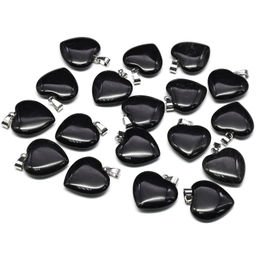 Кулон сердце из обсидиана 20*20мм