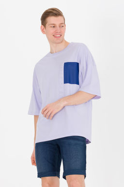 U. S. Polo Assn Мужская сиреневая футболка оверсайз с круглым вырезом - U.s. polo assn фото 2