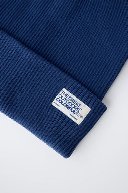 RIBBED KNIT BEANIE WITH LABEL - Zara фото 3