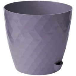 Цена за 3 шт. Горшок для цветов пластиковый 1,5л d-14см "Румба" серый шёлк