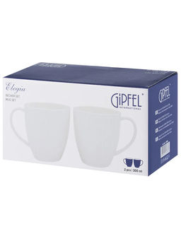 43468 GIPFEL Набор кружек ELEGIA 300 мл (2 шт.). Материал: костяной фарфор. Цвет: белый.