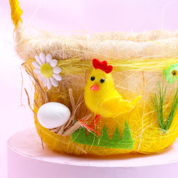 Пасхальная декоративная корзинка Цыпленок 12.5х15х22 см - Simaland фото 2