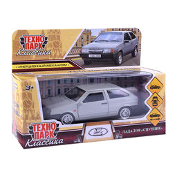 Машина металл LADA-2108 "Спутник" 12 см, (двер, баг, серебристый) инерц, в коробке