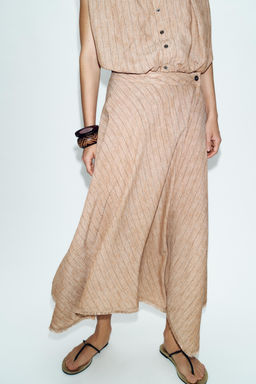 FALDA ASIM?TRICA RAYAS SET / Marr?n claro - Zara фото 2