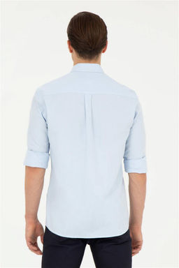 Мужская голубая рубашка с длинным рукавом - U.s. polo assn фото 5