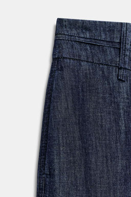 PANTAL?N ANCHO CON LINO / ?ndigo - Zara фото 9