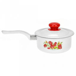 "Ласковый май" Ковш эмалированный 0,6л, металлическая крышка (Россия)