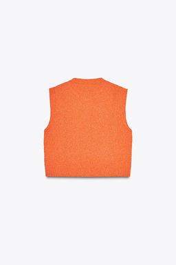 SHELL BUTTON KNIT WAISTCOAT TOP - Zara фото 13